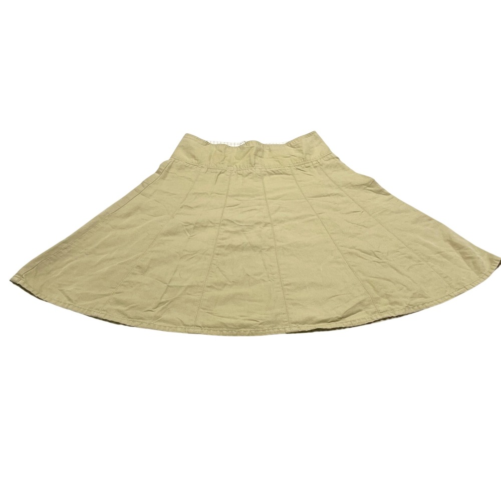 Tommy Hilfiger A-Line Women Skirt 8 Khaki Paneled Logo